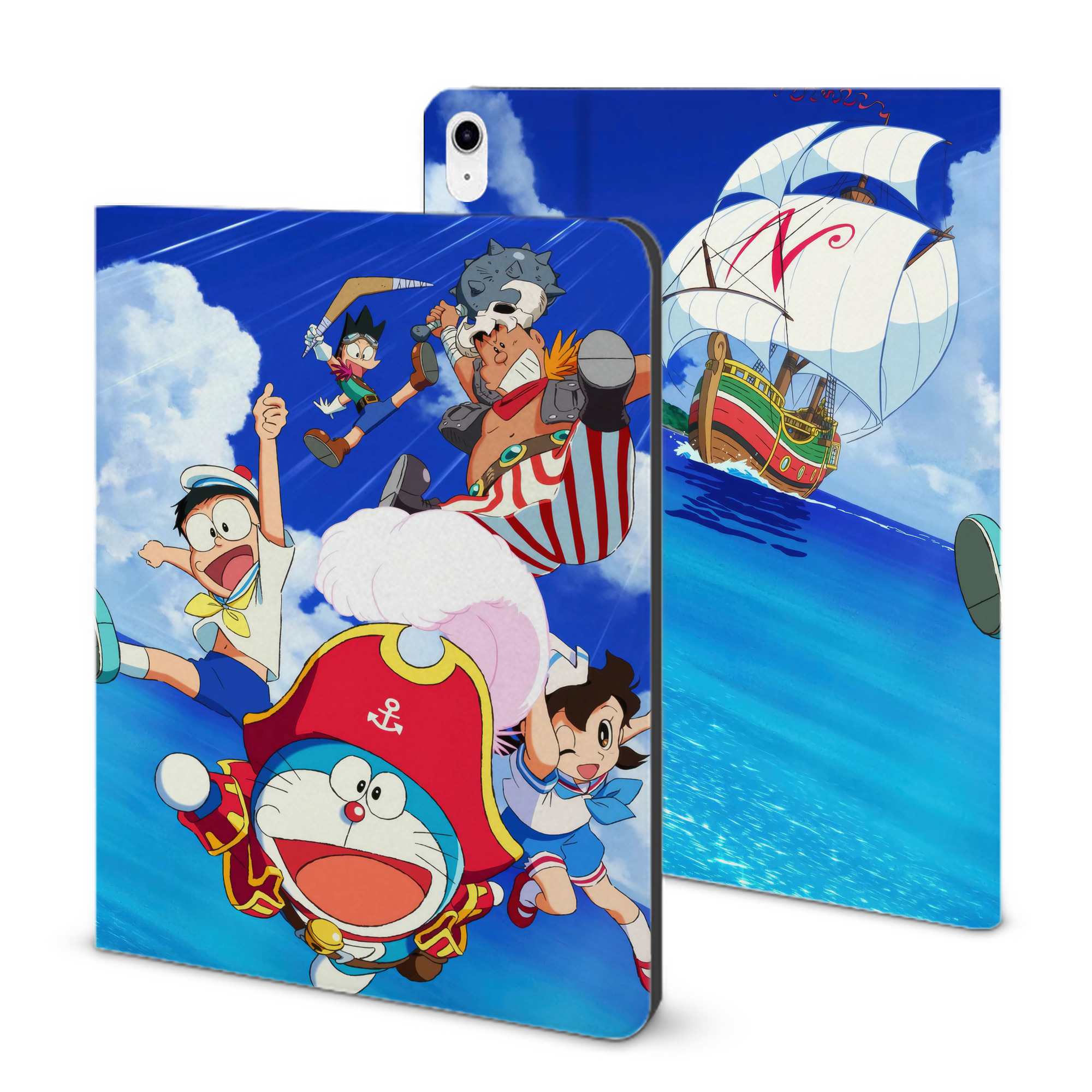 （画像用） ドラえもん Doraemon IPad ケース ブック型 PUレザー TPU 耐衝撃 軽量 薄型 ペン収納なし 全面保護 IPad 各モデル対応